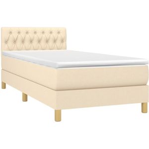 Vidaxl - Boxspringbett mit Matratze Creme 90x200 cm Stoff