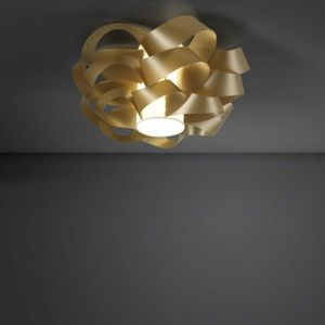 Linea Zero - Einflammige cloud Gold Deckenleuchte Durchmesser 60x H28 cm
