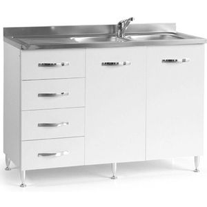 Küchenspüle White Ash 2 Türen c - sx Kommode 120x50xH 85 cm