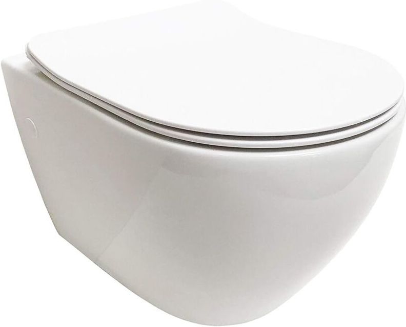 Adob - spülrandlose, wandhänge wc Keramik Toilette mit passendem wc Sitz mit Absenkautomatik