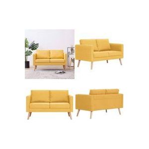 Vidaxl - 2-Sitzer-Sofa Stoff Gelb - 2-Sitzer Sofa - Couch - Wohnzimmermöbel - Gelbes Sofa - Bequemes Sofa - Home & Living