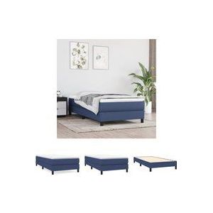 Jinlefu - The Living Store Boxspringbett mit Matratze Blau 90x190 cm Stoff - Boxspringbett - Doppelbett - Betten Blau - Matratze - Federkernmatratze