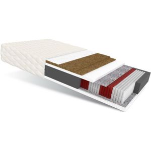 FDM - Matratze 90x200 Multipocket Taschenfederkern grado max 7 Zonen H4 H5 25 cm Kokos Klimafaser Polyurethanschaum Jersey