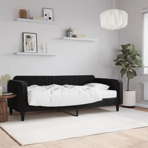 Torana - Tagesbett mit Matratze Schwarz 90x200 cm Samt