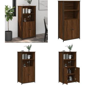 Vidaxl - Highboard Braun Eichen-Optik 62x36x121,5 cm Holzwerkstoff - Sideboard - Hochschrank - Wohnzimmermöbel - Eiche Optik - Holzwerkstoff - Home &