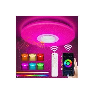 Plafonnier led 36W Changement de couleur Salon Dimmable Plafonnier Bluetooth Musique