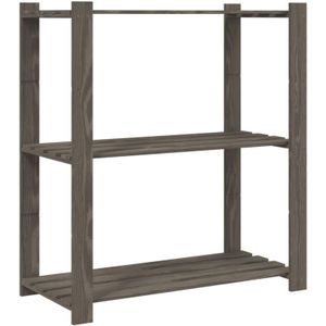 Vidaxl - Lagerregal mit 3 Böden Grau 80x38x90 cm Massivholz Kiefer