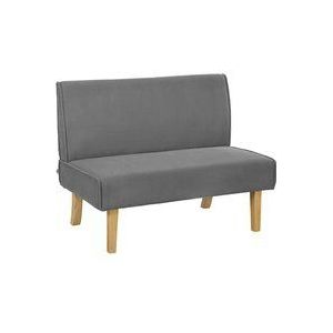 Homcom - 2 Sitzer Sofa, Couch mit Cord-Optik, Holzbeine, Gepolsterter Polstersofa, Doppelsofa für Schlafzimmer, Wohnzimmer, 110 x 62 x 85 cm, Grau