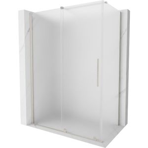 Mexen - Velar Duschkabine verschiebbar 140 x 80 cm, frost, gebürsteter Nickel - 871-140-080-31-97