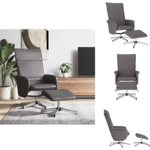 Vidaxl - Relaxsessel mit Fußhocker Grau Kunstleder - Komfortsessel - Relaxsessel - Lounge Chair - Sessel Grau - Lederlook
