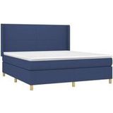 Vidaxl - Boxspringbett mit Matratze & led Blau 160x200 cm Stoff