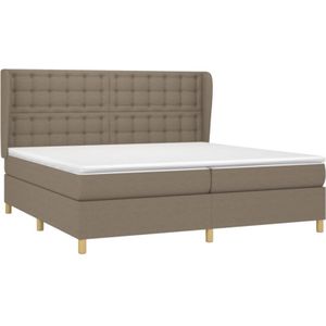 Vidaxl - Boxspringbett mit Matratze Taupe 200x200 cm Stoff