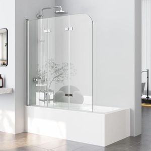 Boromal - Duschwand für Badewanne 140x140 cm Badewannenaufsatz Duschwand 3-teilig Faltbar 5 mm esg Sicherheitsglas Duschabtrennung Badewanne