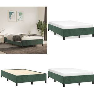 Vidaxl - Bettgestell ohne Matratze Dunkelgrün 120x190 cm Samt - Samtsofa - Doppelbett - Boxspringbetten - Bettrahmen - Holzrahmen - Home & Living