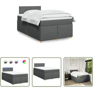 VidaXL Boxspringbett mit Matratze Dunkelgrau 120x200 cm Stoff
