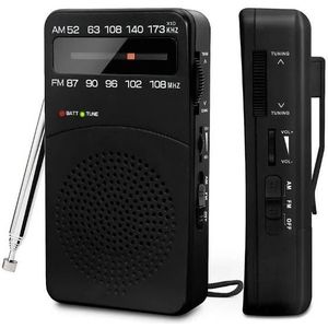 Tragbares Radio, AM(MW)/FM-Batteriebetriebenes Radio, Transistor-Taschenradio mit hervorragendem Empfang, Abstimmknopf mit Signalanzeige,