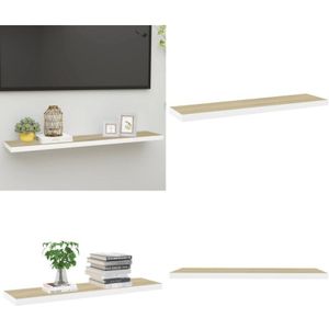 Vidaxl - Schweberegal Eichen-Optik und Weiß 120x23,5x3,8 cm mdf - Schweberegal - Wandregal - Regal - Holzregal - Eichendekor - Home & Living