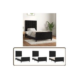 Bettgestell mit Kopfteil Schwarz 90x200 cm Samt - Samtsofa - Bettestel - Doppelbett - Boxspringbetten - Hochbett