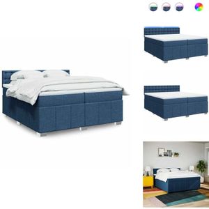 Vidaxl - Boxspringbett mit Matratze Blau 200x200 cm Stoff - Boxspringbett - Boxspringbetten - Bett - Bettgestell