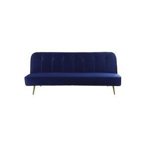 Schlafsofa aus Samt 'James' - 180 x 83 x 75 cm - 3-Sitzer - Dunkelblau