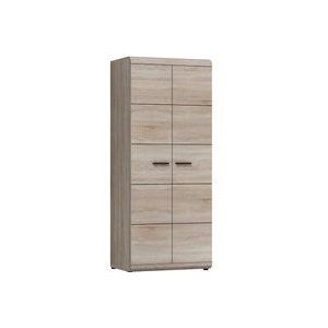 Schrank lirya G80 Kleiderschrank mit Türen und Kleiderstange Eiche Sonoma - Furnix