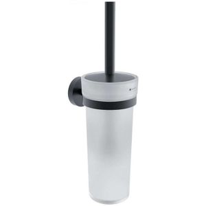 Nimco - Unix - Wandmontierte Toilettenbürste, mit Halter, Glas matt/schwarz matt unc 13094W-90