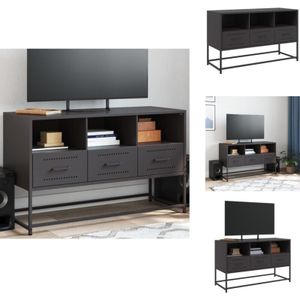 Vidaxl - TV-Schrank Schwarz 100,5x39x60,5 cm Stahl - Industrieller TV-Schrank - TV-Stand Schwarz - Fernsehtisch Aus Stahl - Regal Mit Schubladen
