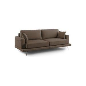 Dorian modernes Sofa aus weichem, schmutzabweisendem Stoff T05 198 cm braun