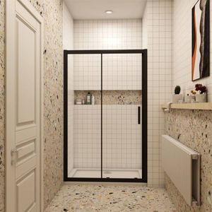 Duschparadies-de - 160x195cm 8mm klares esg Nano Glas Schiebetür Nischentür Duschtür Duschkabine Glastür