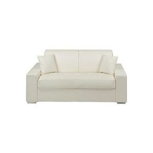 Vente-unique - Schlafsofa 2-Sitzer - Liegefläche: 120 cm - Matratzenhöhe: 22 cm - Kunstleder - Weiß - emir