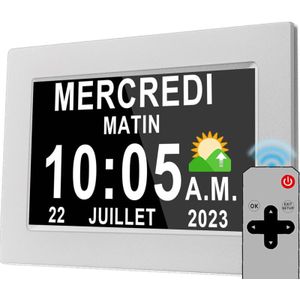 Verbesserte Digitaluhr mit 19 Weckern, automatische Sommerzeit, geräuschlose Wanduhr mit 20 personalisierten Schlummerfunktionen für Erwachsene,