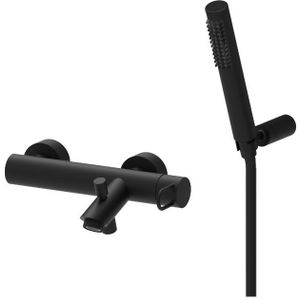 Paffoni - JK023NO Serie Außenbatterie für Badewanne mit Handbrause Messing - Mattschwarz