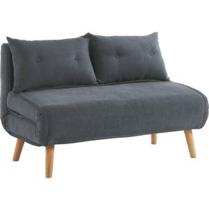 Schlafsofa 2-Sitzer - Stoff - Grau - VALERIO