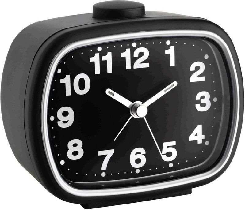 60.1017.01 Quarz Wecker Schwarz Alarmzeiten 1 Fluoreszierend Zeiger - Tfa Dostmann