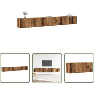 VidaXL 3-tlg. TV-Schrank-Set Wandmontage Altholz-Optik Holzwerkstoff