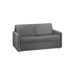 Vente-unique - Schlafsofa 2-Sitzer - Liegefläche: 120 cm - Matratzenhöhe: 14 cm - Samt - Anthrazit - calife