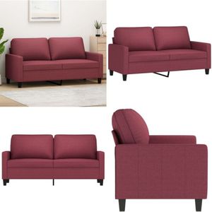 Vidaxl - 2-Sitzer-Sofa Weinrot 140 cm Stoff - Couch - 2-Sitzer Sofa - Wohnzimmersofa - Weinrot Sofa - Lederlook Sofa - Home & Living