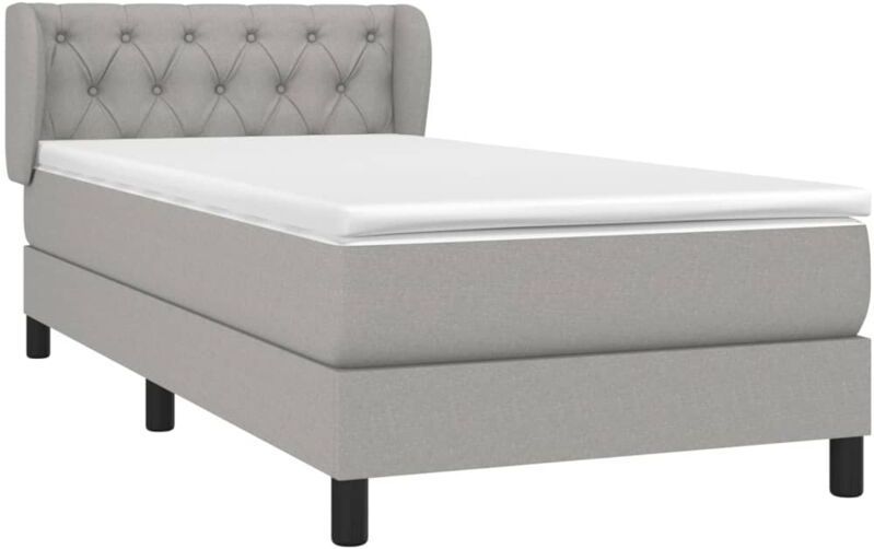 Vidaxl - Boxspringbett mit Matratze Hellgrau 80x200 cm Stoff