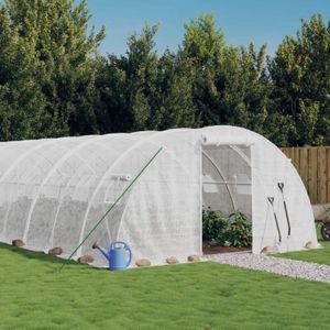 Torana - Gewächshaus mit Stahlrahmen Weiß 72 m² 18x4x2 m