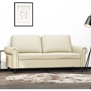 2-Sitzer-Sofa Creme 140 cm Kunstleder