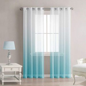 2er-Set transparente weiße Vorhänge, Voile-Fensterpaneele mit soliden Ösen für Wohnzimmer und Schlafzimmer