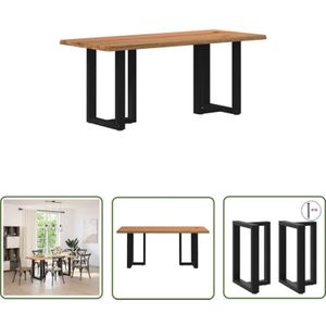 VidaXL Esstisch mit Baumkanten 180x80x74cm Massivholz Eiche Rechteckig