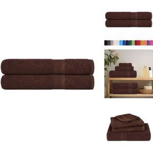 Vidaxl - Saunatücher 2 Stk. Braun 80x200 cm 360 g/m² 100% Baumwolle - Saunatuch - Saunatücher - Handtuch - Handtuch Mit Schlaufe
