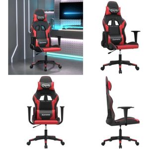 Gaming-Stuhl Schwarz und Rot Kunstleder - Gaming Stuhl - Gamer Chair - pc Stuhl - Schreibtischstuhl - Ergonomischer Stuhl - Home & Living