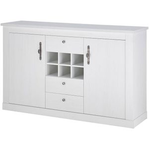 Wohnzimmer Sideboard mit 166 cm Breite in Pinie weiß, Landhaus-Stil - RAPLA-61
