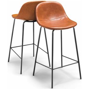 Bristol - Paar Design-Hocker aus Kunstleder