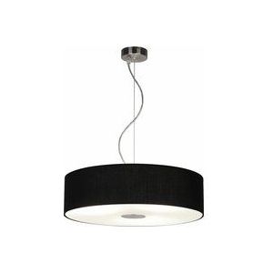 Ledino - Textil Schirm Decken Pendel Lampe Wohn Ess Zimmer Beleuchtung Glas Hänge Leuchte schwarz 50230000001022