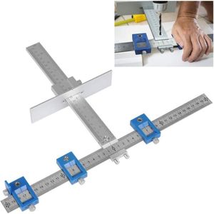 Cabinet Hardware Jig, True Position Guide Tool, Fastest and Most Accurate, Wood Drilling Knob and Jig, Hole Saw Diameter