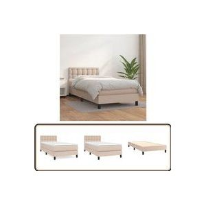 Vidaxl - Boxspringbett Matratze Cappuccino-Braun 100x200cm Kunstleder - Boxspringbett - Betten - Doppelbett - Kunstlederbett - Kaputino Braun