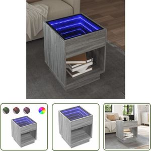 VidaXL Couchtisch mit Infinity-LED Grau Sonoma 40x40x50 cm